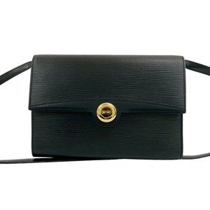 LOUIS VUITTON Vintage Pochette Arche Epi Leather Shoulder Bag Sacoche Noir 417-5